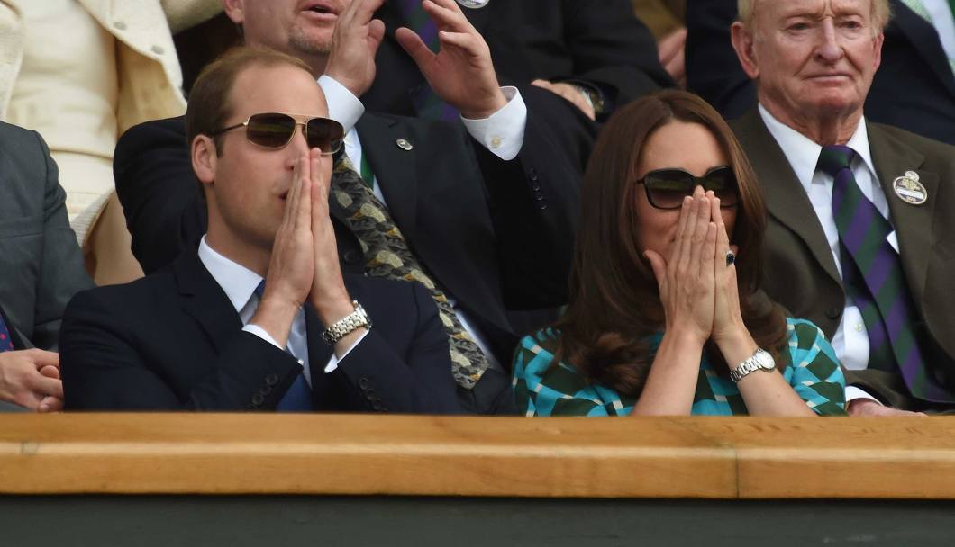 Il principe William e Kate durante la finale tra Roger Federer e Novak Djokovic (Olycom)